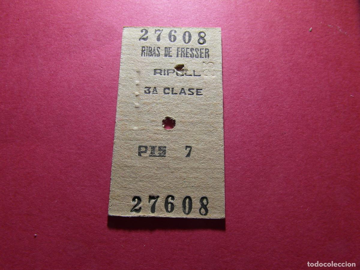 Coleccionismo billetes de transporte: BILLETE HUGIN - RIBES DE FRESSER RIPOLL - RENFE MZA CERCANIAS FERROCARRIL RODALIES