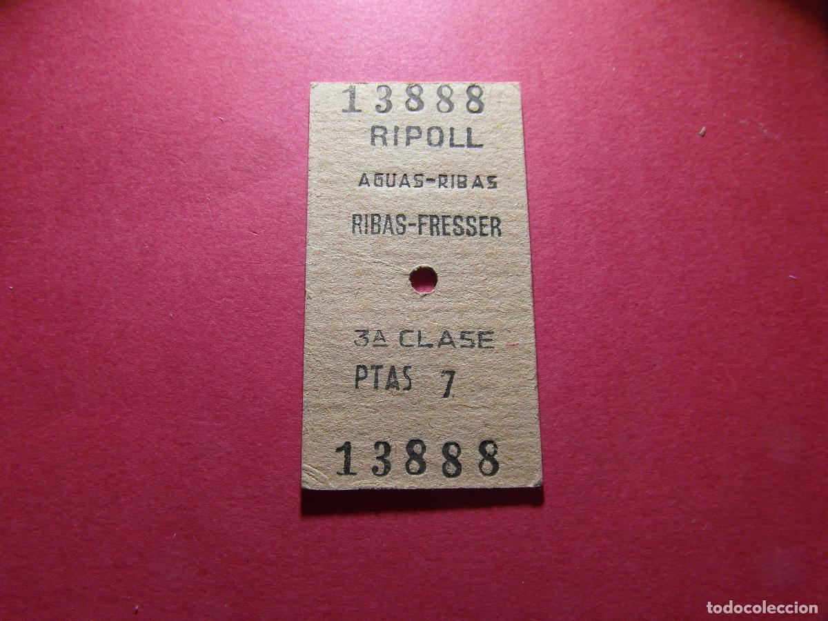 Coleccionismo billetes de transporte: BILLETE HUGIN - RIPOLL AGUAS-RIBAS RIBAS DE FRESSER - RENFE MZA CERCANIAS FERROCARRIL RODALIES