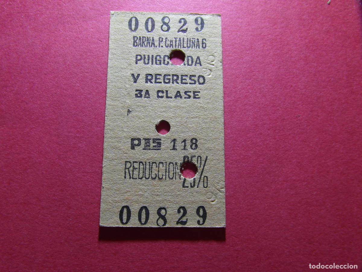 Coleccionismo billetes de transporte: BILLETE HUGIN - BARCELONA PUIGCERDA REDUCCION 25% - RENFE MZA CERCANIAS FERROCARRIL RODALIES