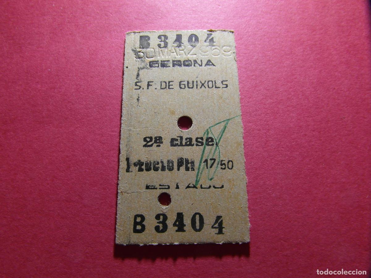 Coleccionismo billetes de transporte: BILLETE HUGIN - GERONA S.F. DE GUIXOLS ESTADO - RENFE MZA CERCANIAS FERROCARRIL RODALIES