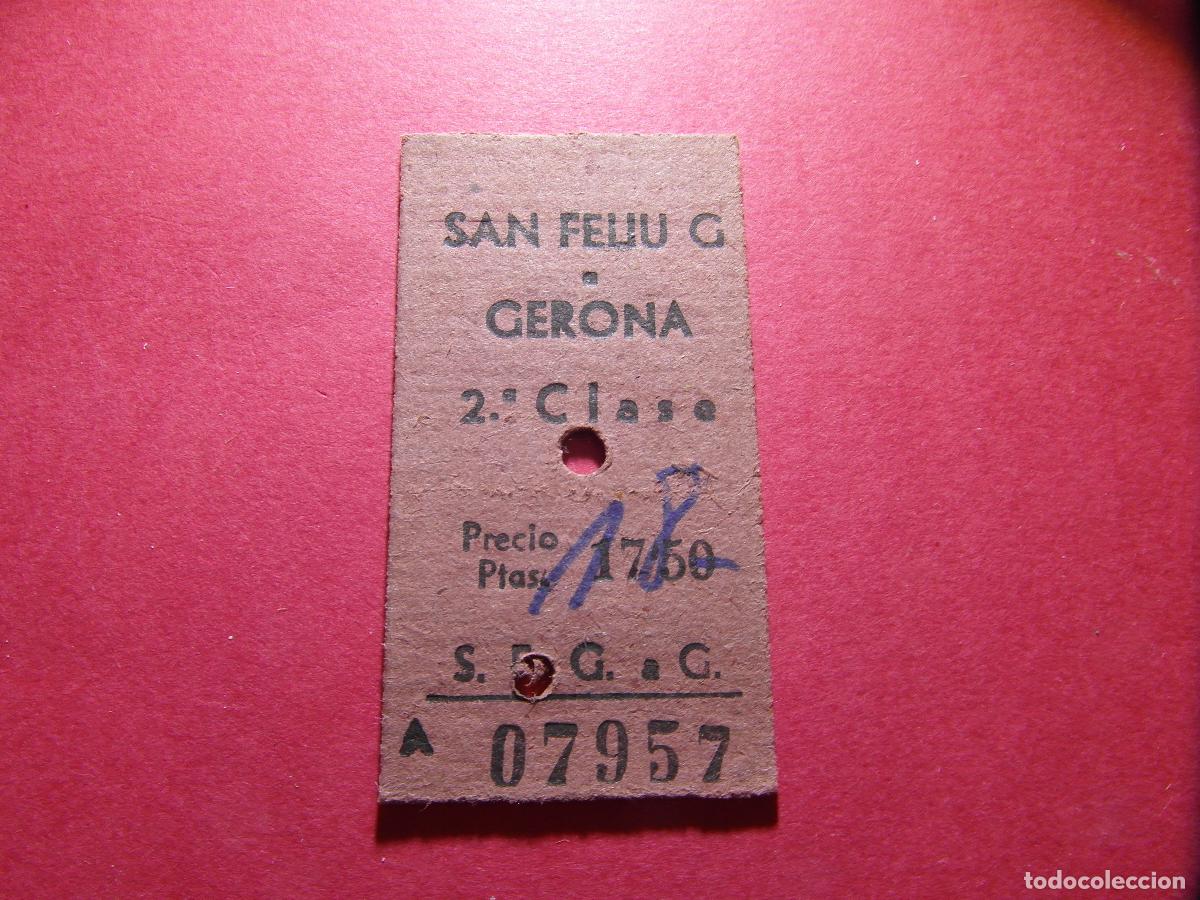 Coleccionismo billetes de transporte: BILLETE HUGIN - SAN FELIU G GERONA S.F.G. A G. - RENFE MZA CERCANIAS FERROCARRIL RODALIES