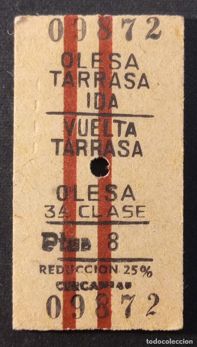 Coleccionismo billetes de transporte: BILLETE/TIQUET - OLESA - TARRASA IDA Y VUELTA - 3&ordf; CLASE 8 PTS. - 1966