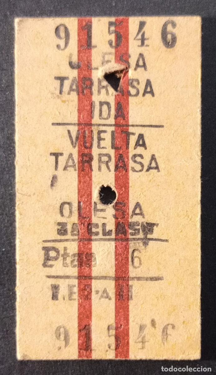 Coleccionismo billetes de transporte: BILLETE/TIQUET - OLESA - TARRASA IDA Y VUELTA - 3&ordf; CLASE 6 PTS. - 1964