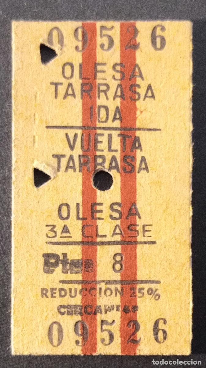 Coleccionismo billetes de transporte: BILLETE/TIQUET - OLESA - TARRASA IDA Y VUELTA - 3&ordf; CLASE 8 PTS. - 1966