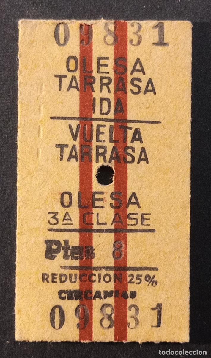 Coleccionismo billetes de transporte: BILLETE/TIQUET - OLESA - TARRASA IDA Y VUELTA - 3&ordf; CLASE 8 PTS. - 1966
