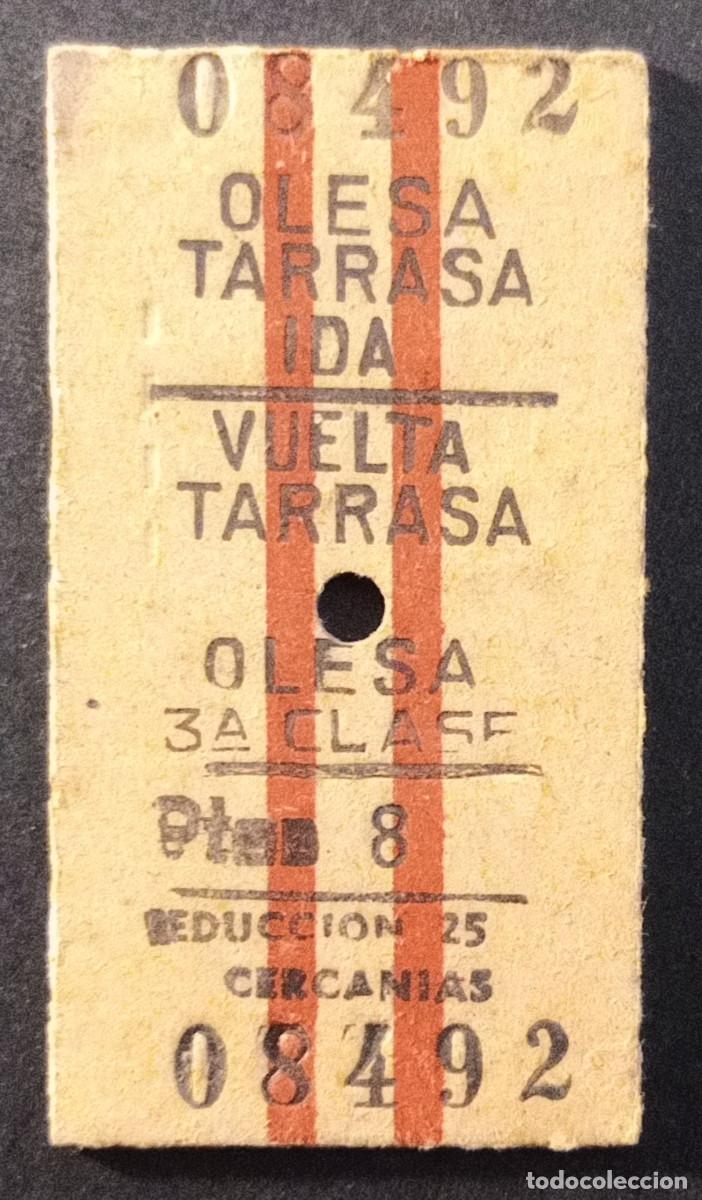 Coleccionismo billetes de transporte: BILLETE/TIQUET - OLESA - TARRASA IDA Y VUELTA - 3&ordf; CLASE 8 PTS. - 1966