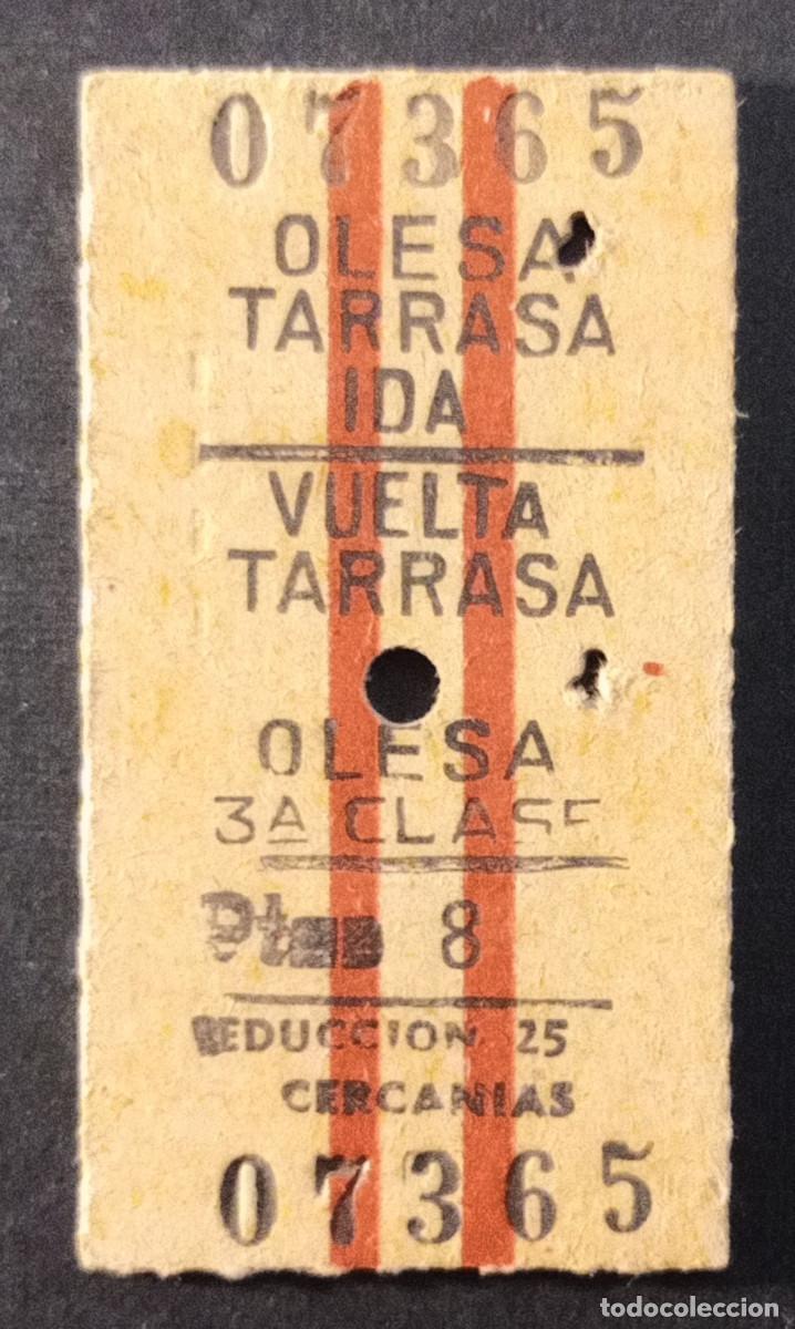 Coleccionismo billetes de transporte: BILLETE/TIQUET - OLESA - TARRASA IDA Y VUELTA - 3&ordf; CLASE 8 PTS. - 1966