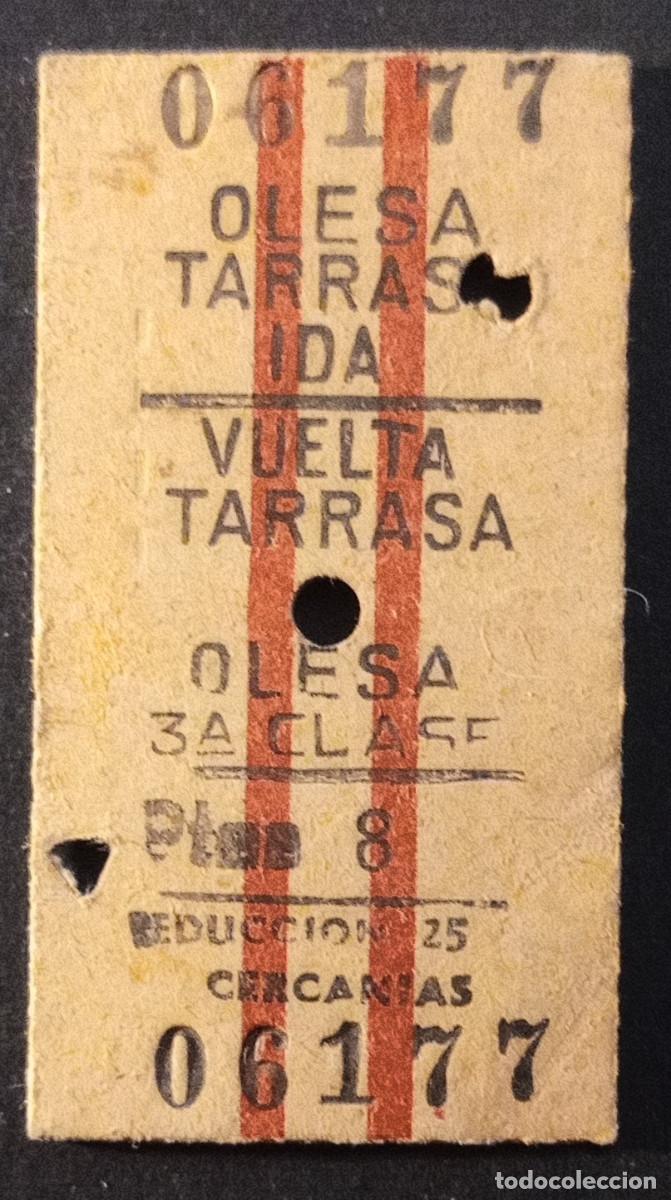 Coleccionismo billetes de transporte: BILLETE/TIQUET - OLESA - TARRASA IDA Y VUELTA - 3&ordf; CLASE 8 PTS. - 1966