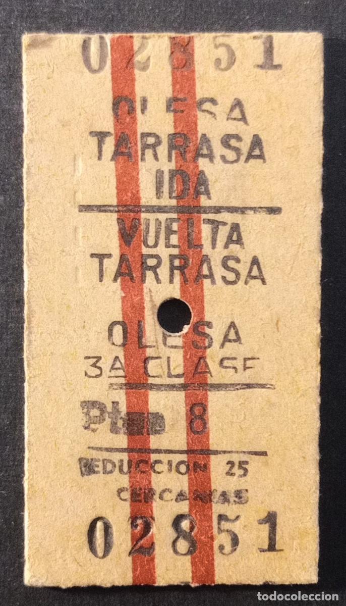 Coleccionismo billetes de transporte: BILLETE/TIQUET - OLESA - TARRASA IDA Y VUELTA - 3&ordf; CLASE 8 PTS. - 1966