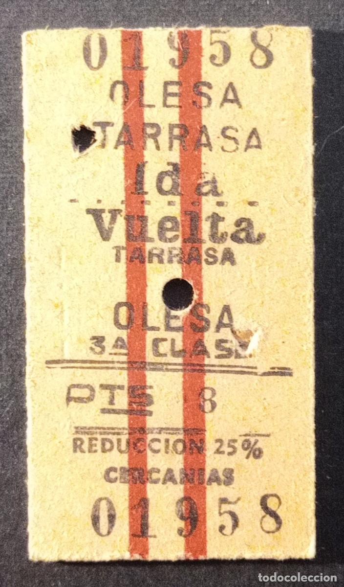 Coleccionismo billetes de transporte: BILLETE/TIQUET - OLESA - TARRASA IDA Y VUELTA - 3&ordf; CLASE 8 PTS. - 1966