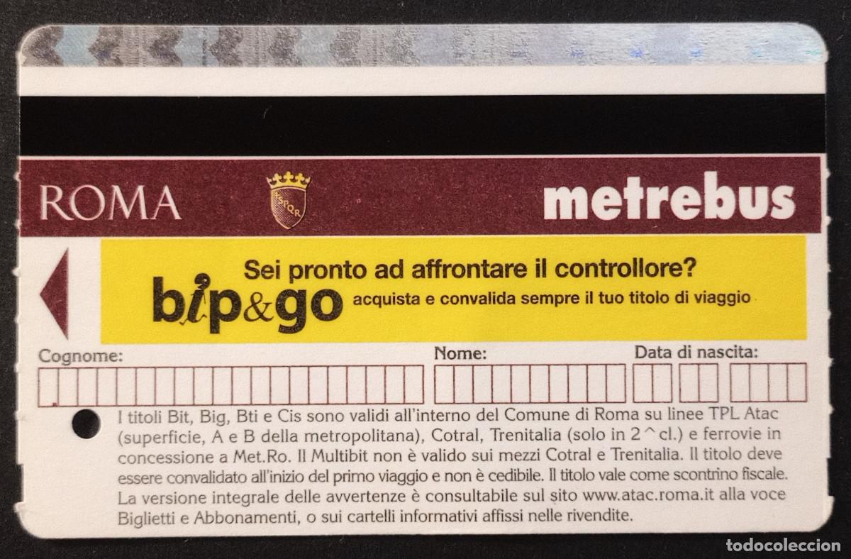 Coleccionismo billetes de transporte: BILLETE/TIQUET - ROMA - METREBUS BIGLIETTO INTEGRATO - 2010