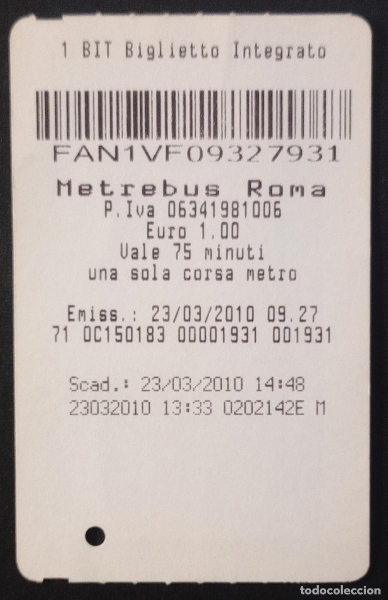 Coleccionismo billetes de transporte: BILLETE/TIQUET - ROMA - METREBUS BIGLIETTO INTEGRATO - 2010