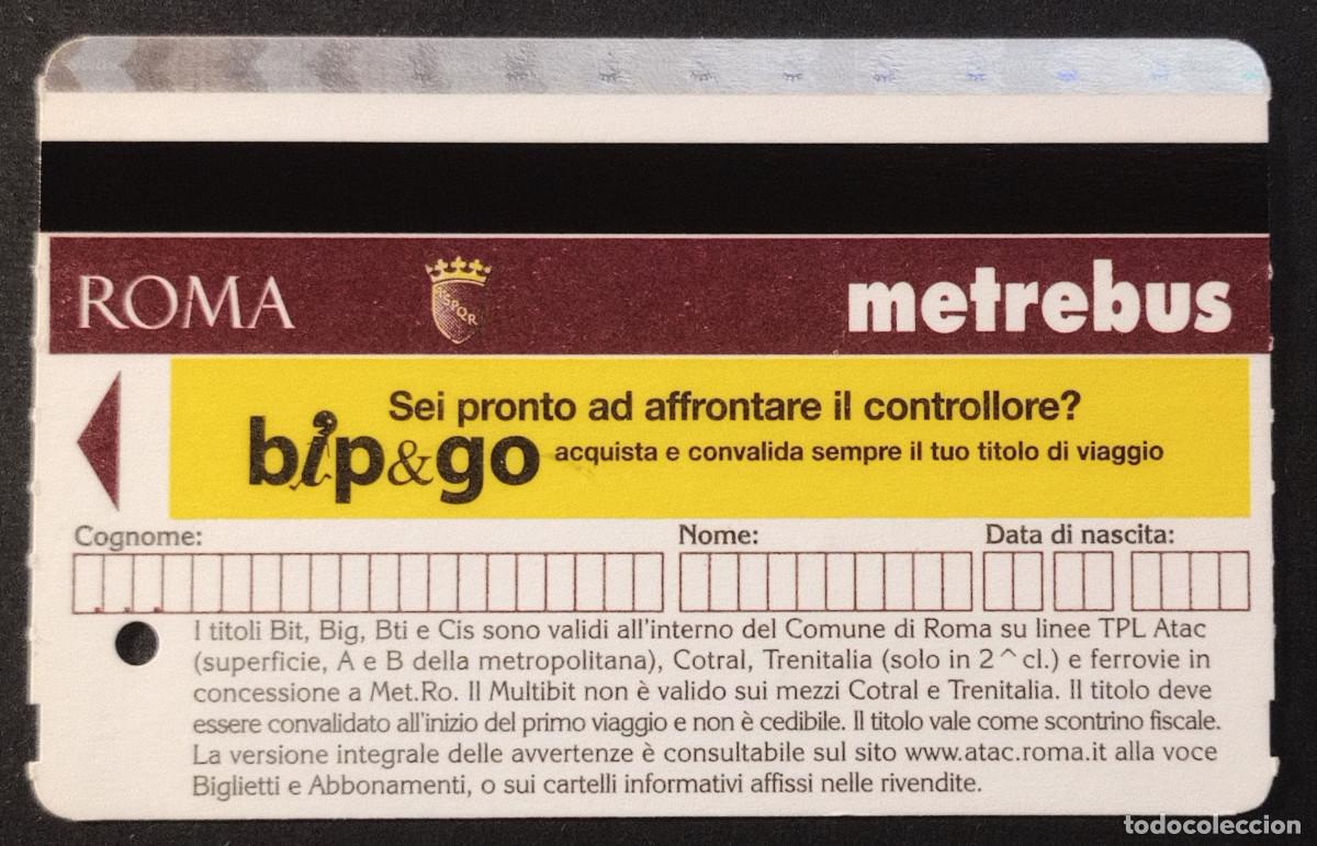 Coleccionismo billetes de transporte: BILLETE/TIQUET - ROMA - METREBUS BIGLIETTO INTEGRATO - 2010