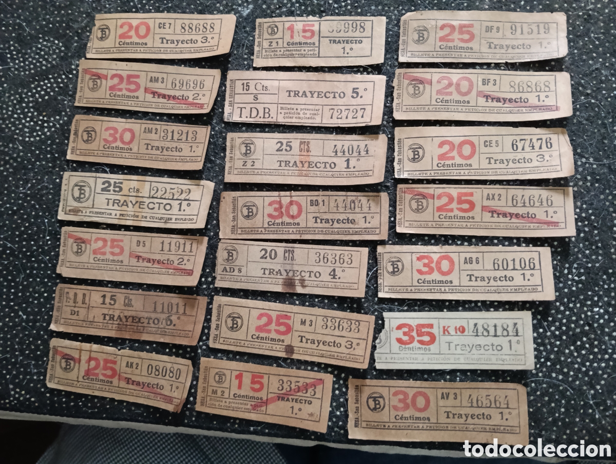 Coleccionismo billetes de transporte: Lote de 21 billetes capic&uacute;a usados