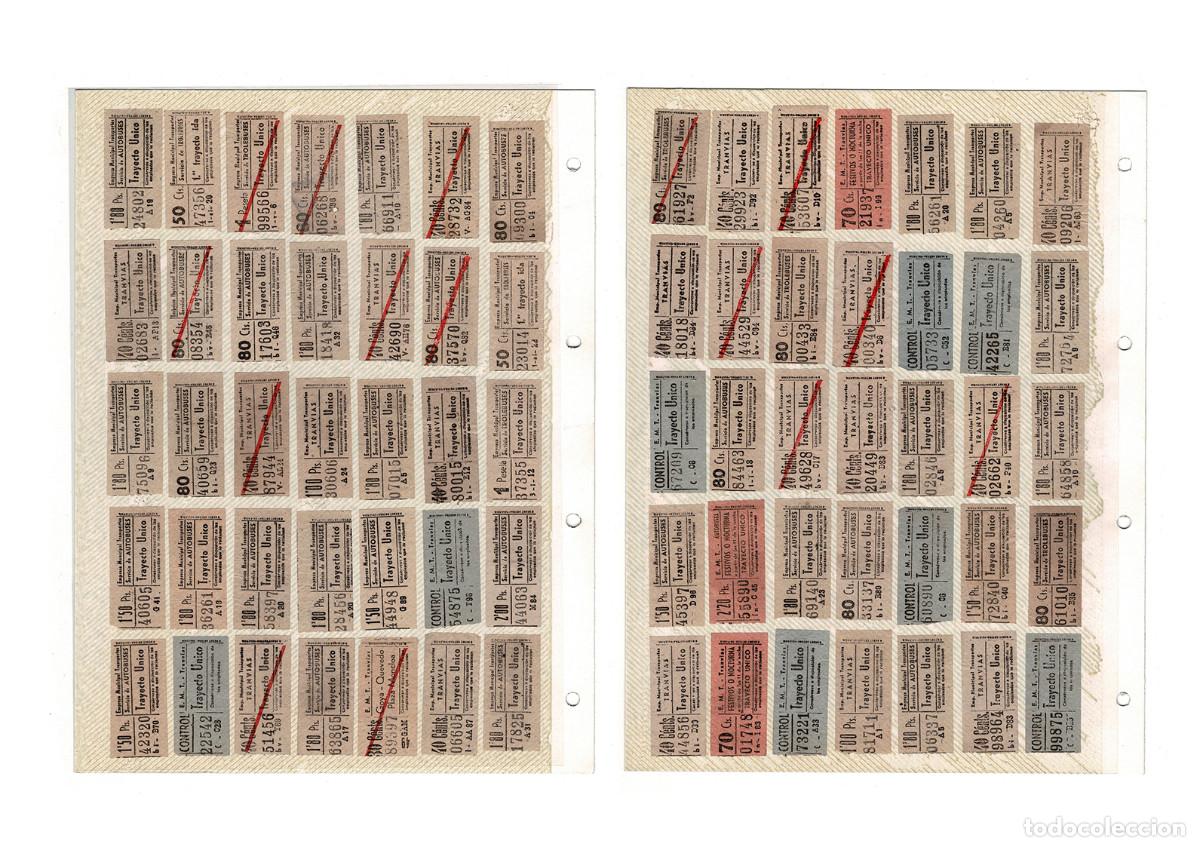 Collezionismo Biglietti di trasporto: COLECCI&Oacute;N 70 BILLETES EMT. EMPRESA MUNICIPAL DE TRANSPORTES DE MADRID)TRANV&Iacute;AS Y AUTOBUSES.
