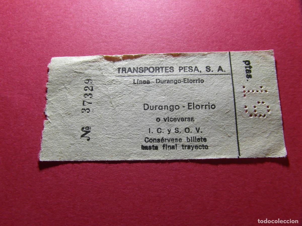 Coleccionismo billetes de transporte: COLECCION BILBAO - BILLETE TRANSPORTE PESA DURANGO ELORRIO