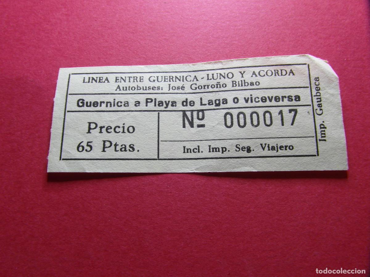 Coleccionismo billetes de transporte: COLECCION BILBAO - AUTOBUSES JOSE GORRO&Ntilde;O - GUERNICA LUNO ACORDA - VER DIFERENCIAS