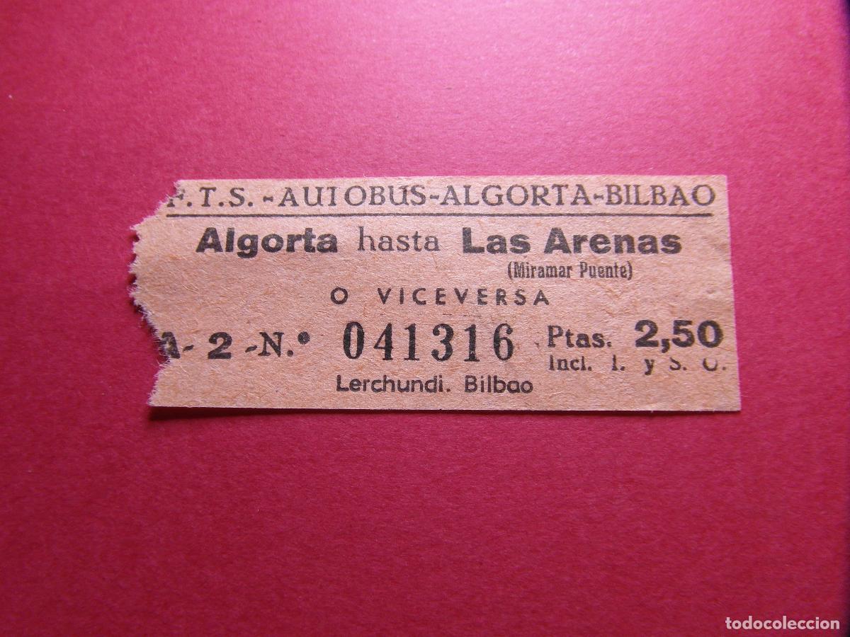 Coleccionismo billetes de transporte: COLECCION BILBAO - F.T.S. Ferrocarriles y Transportes Suburbanos de Bilbao AUTOBUS ALGORTA