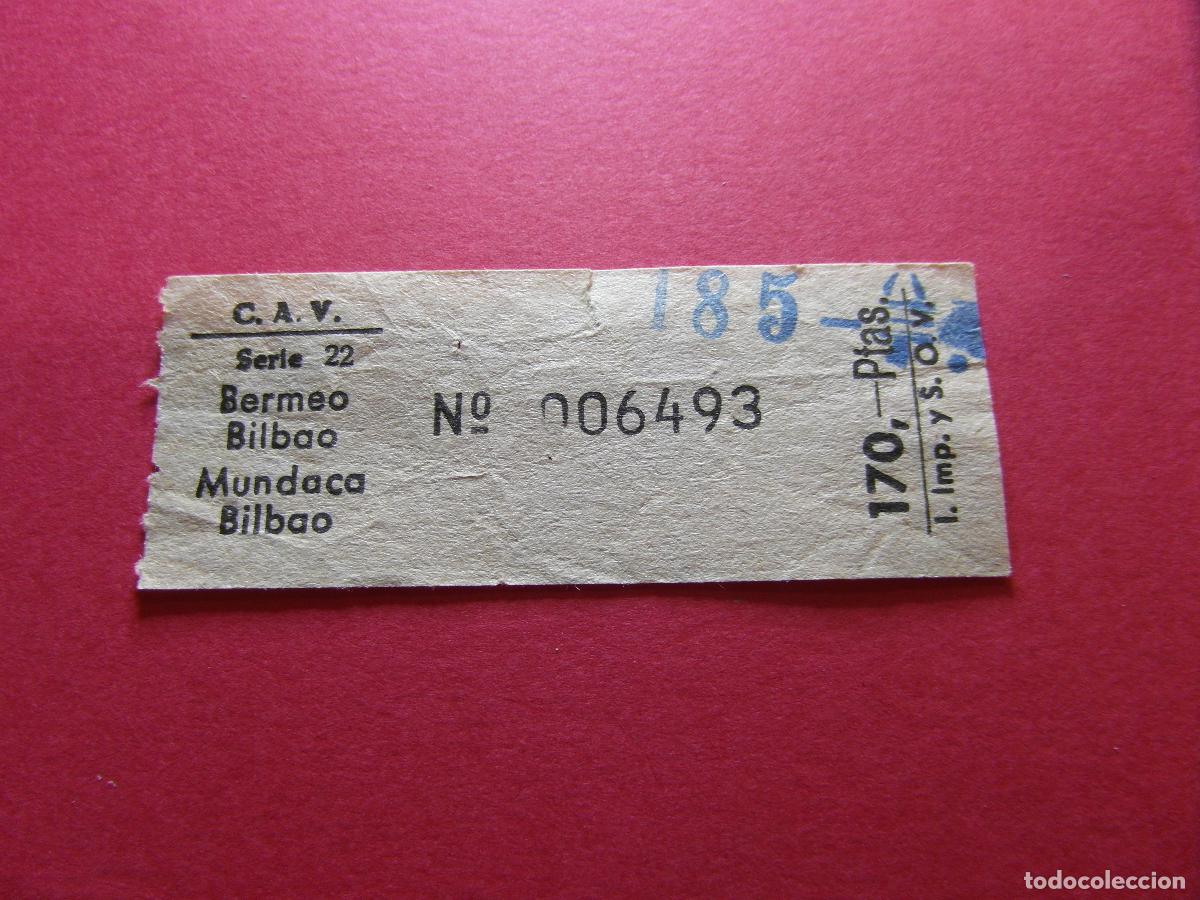 Collectionnisme Billets de transport: COLECCION BILBAO - C.V.A. Compa&ntilde;&iacute;a de Autobuses Vascongados - BERMEO MUNDACA