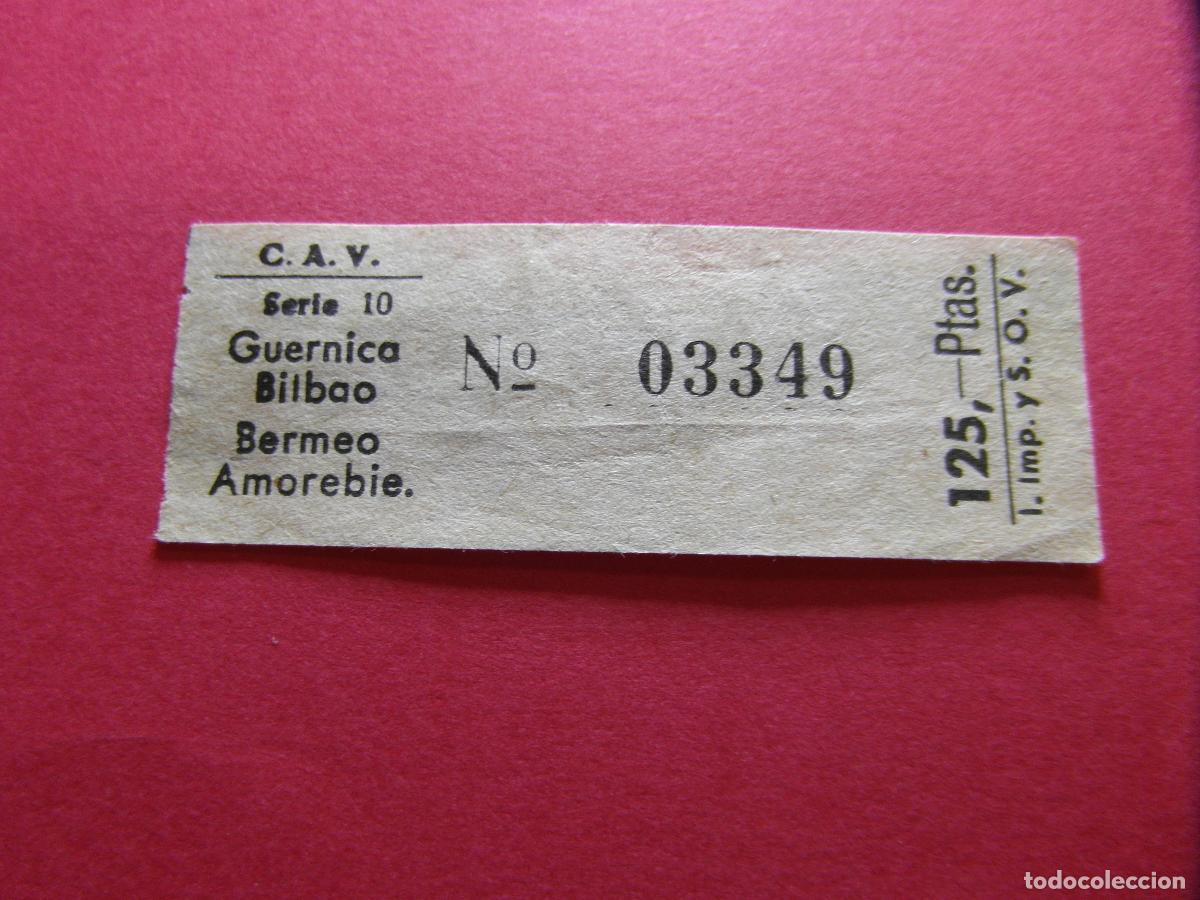 Collezionismo Biglietti di trasporto: COLECCION BILBAO - C.V.A. Compa&ntilde;&iacute;a de Autobuses Vascongados - GUERNIKA BERMEO AMOREBIE
