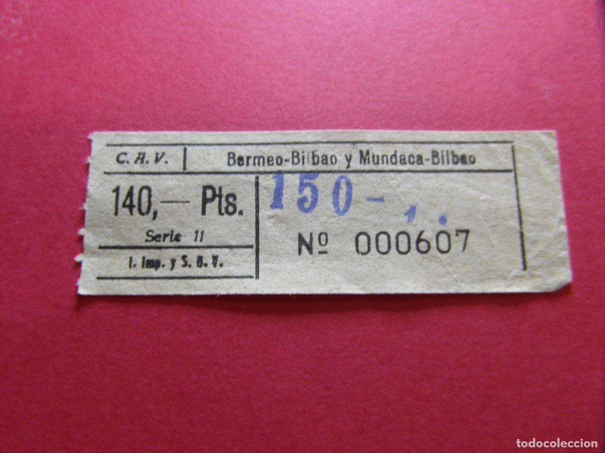 Coleccionismo billetes de transporte: COLECCION BILBAO - C.V.A. Compa&ntilde;&iacute;a de Autobuses Vascongados - BERMEO MUNDACA
