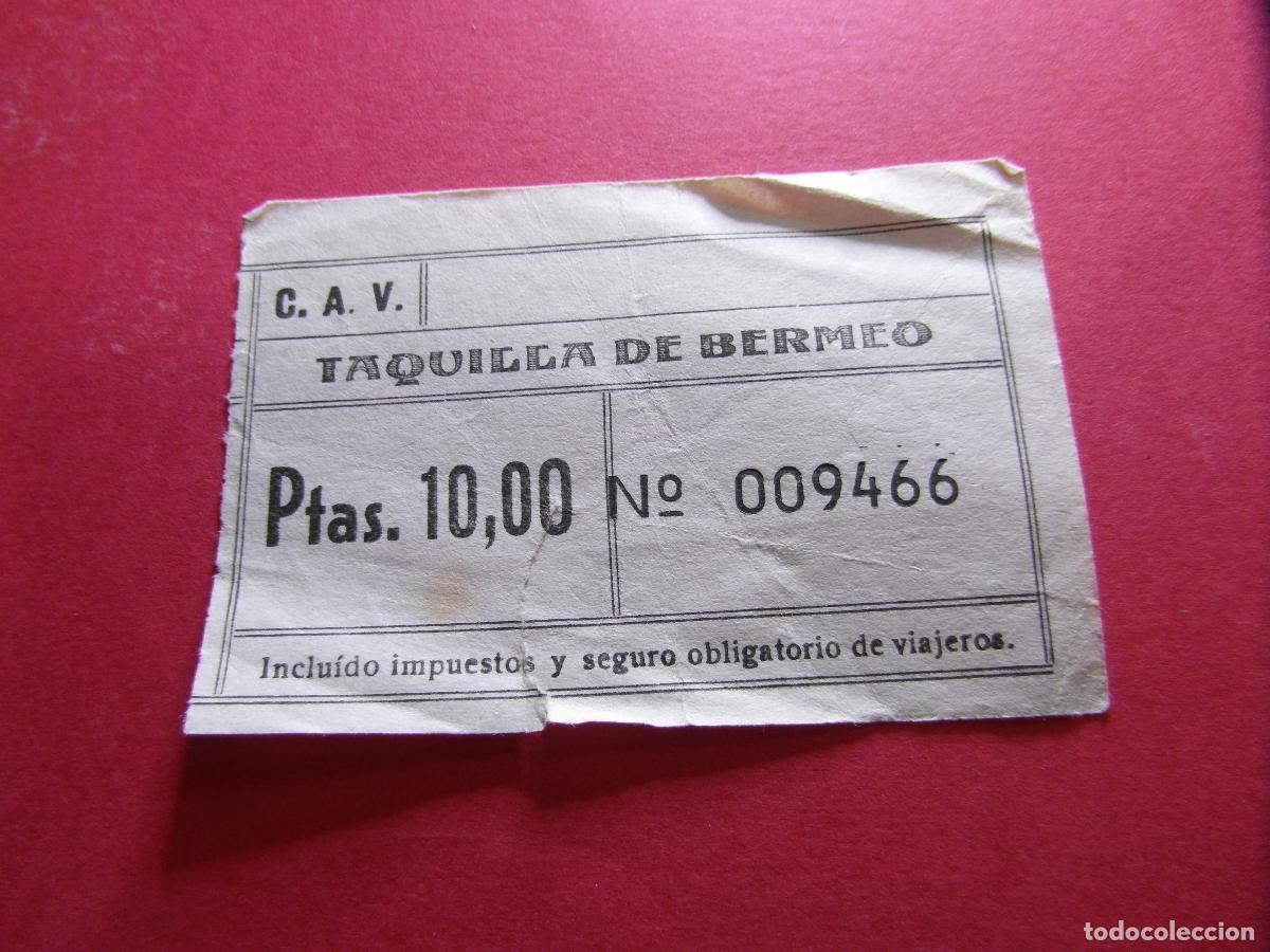 Collectionnisme Billets de transport: COLECCION BILBAO - C.V.A. Compa&ntilde;&iacute;a de Autobuses Vascongados - BERMEO