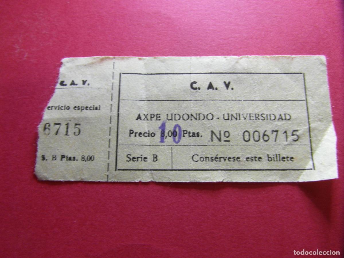 Collectionnisme Billets de transport: COLECCION BILBAO - C.V.A. Compa&ntilde;&iacute;a de Autobuses Vascongados - AXPE UDONDO