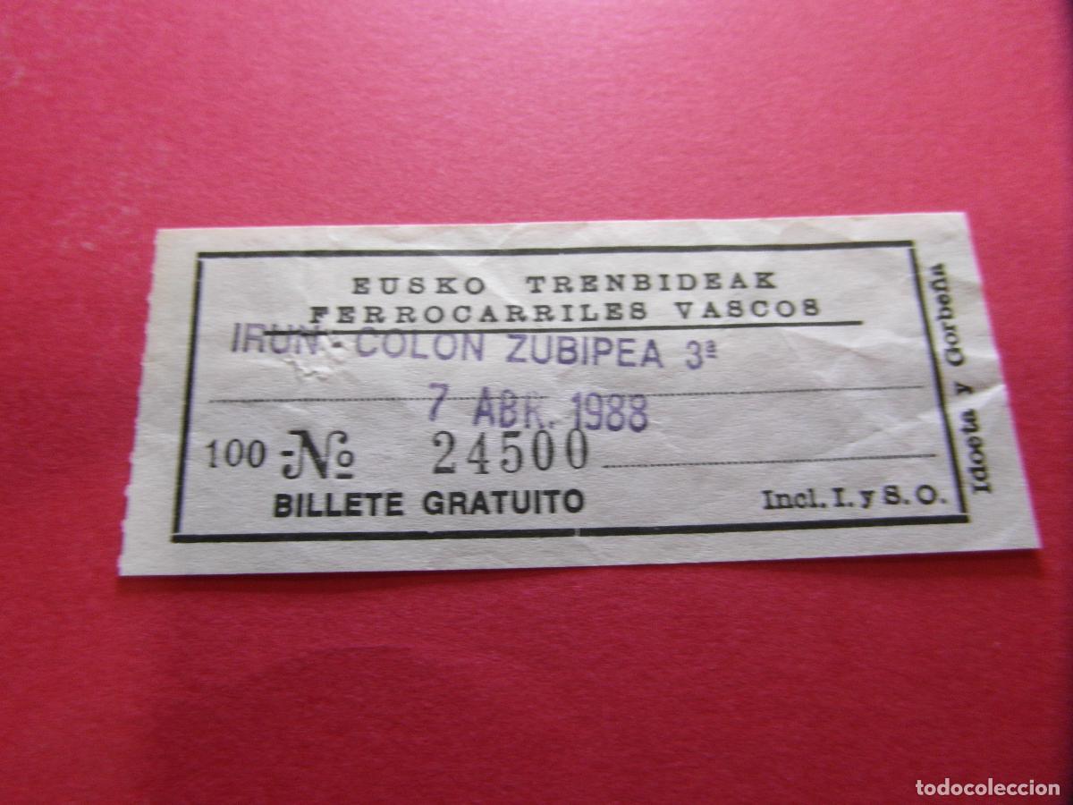 Coleccionismo billetes de transporte: COLECCION BILBAO - FERROCARRILES VASCOS EUSKO TRENDIBIDEAK - VER PRECIOS Y TRAYECTO Y COLOR BILLETE