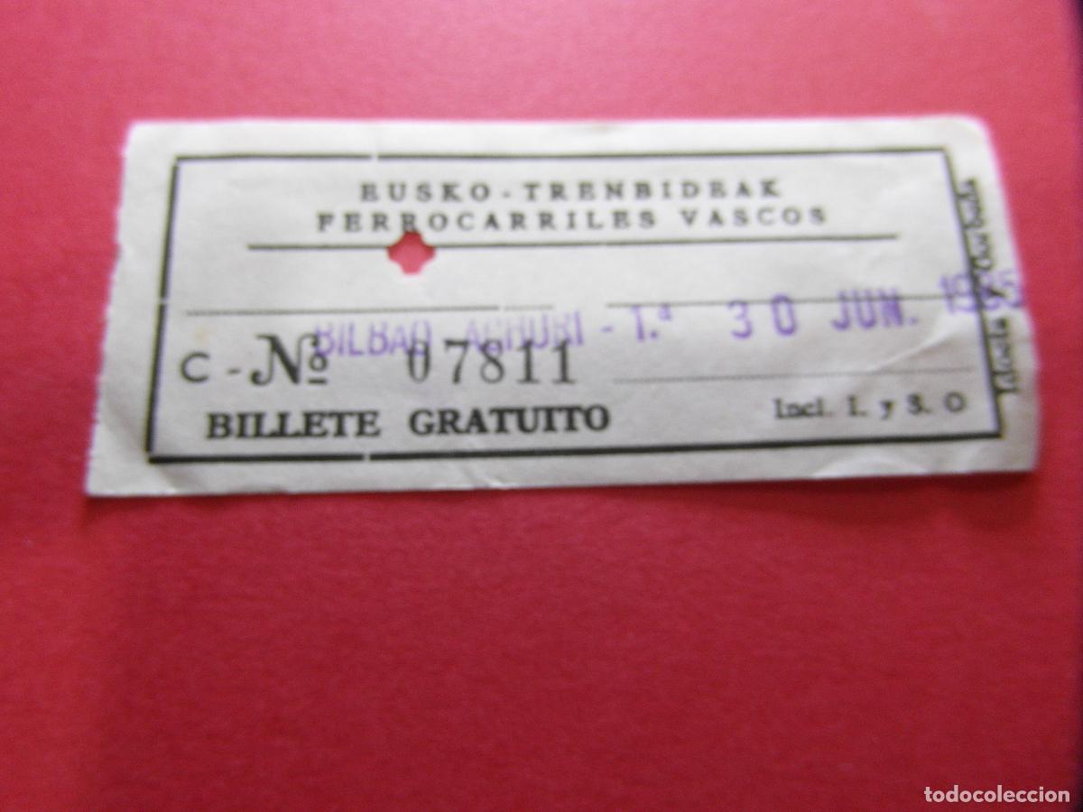 Coleccionismo billetes de transporte: COLECCION BILBAO - FERROCARRILES VASCOS EUSKO TRENDIBIDEAK - VER PRECIOS Y TRAYECTO Y COLOR BILLETE
