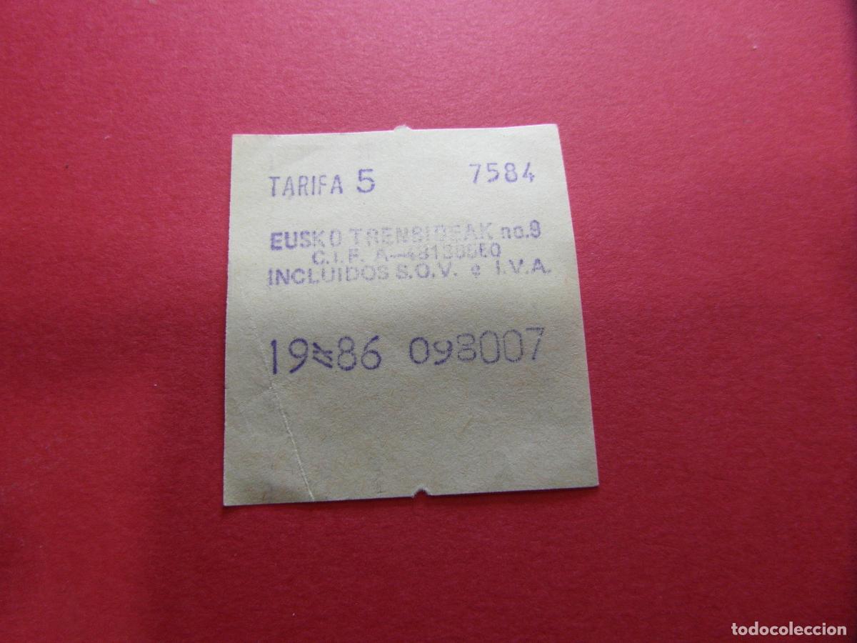 Coleccionismo billetes de transporte: COLECCION BILBAO - FERROCARRILES VASCOS EUSKO TRENDIBIDEAK - BILLETE