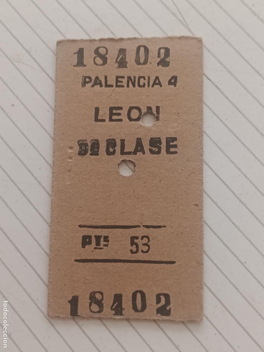 Coleccionismo billetes de transporte: Billete de cart&oacute;n antiguo. Palencia Le&oacute;n