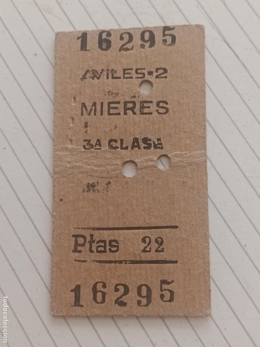 Coleccionismo billetes de transporte: Billete de cart&oacute;n antiguo. Avil&eacute;s Mieres