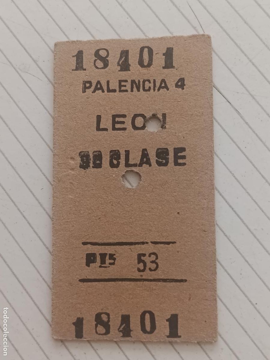 Coleccionismo billetes de transporte: Billete de cart&oacute;n antiguo. Palencia Le&oacute;n