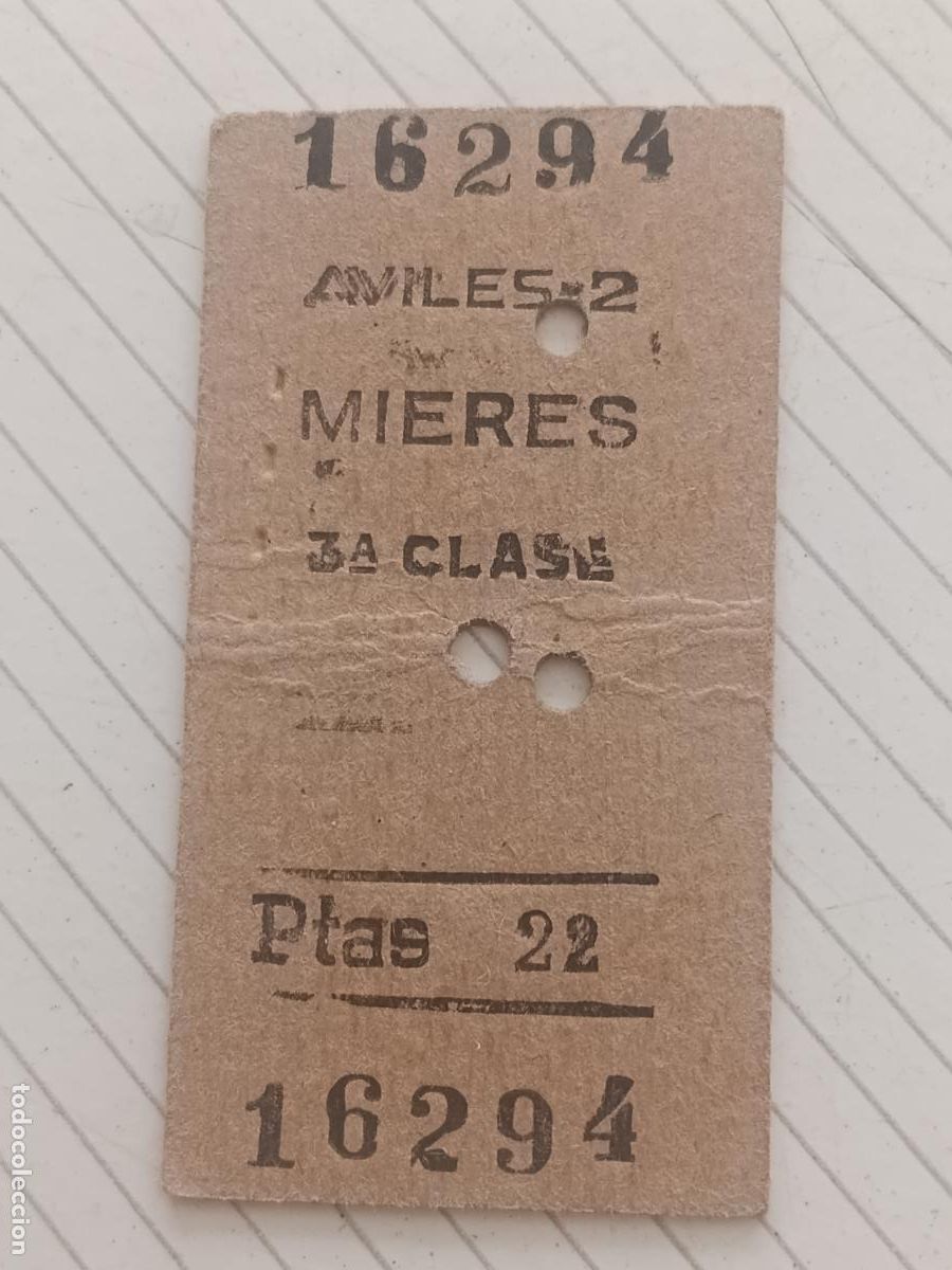 Coleccionismo billetes de transporte: Billete de cart&oacute;n antiguo. Avil&eacute;s Mieres