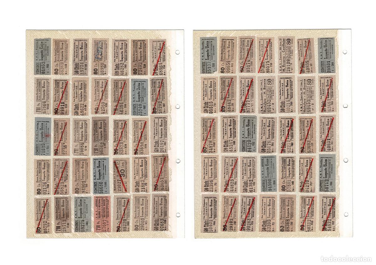 Collectionnisme Billets de transport: 70 BILLETES TRANSPORTE. TRANV&Iacute;AS, AUTOBUSES Y TROLEBUSES COMPA&Ntilde;&Iacute;AS EMT MADRID Y TRANV&Iacute;AS ZARAGOZA.