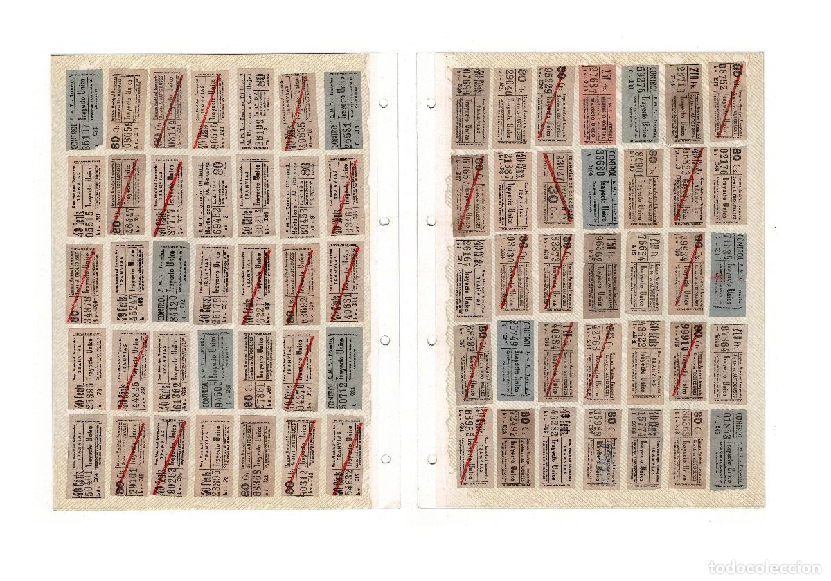 Collectables Transport Tickets: LOTE DE 70 BILLETES ANTIGUOS DE TRANV&Iacute;A - TRAYECTO &Uacute;NICO (C&Eacute;NTIMOS) - PERONOFILIA / TRANSPORTE.