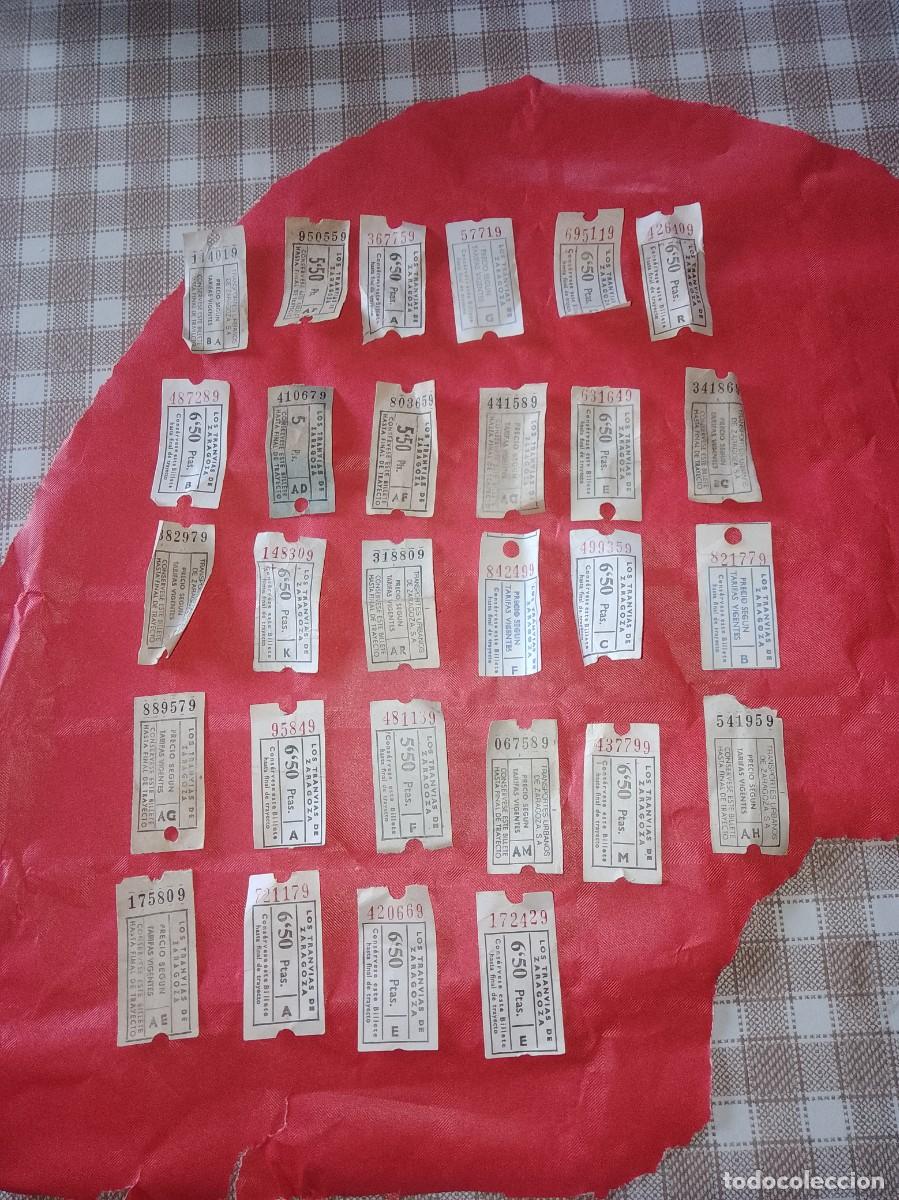 Coleccionismo billetes de transporte: Billetes transporte tranv&iacute;a 28 unidades de Zaragoza a&ntilde;os 60 aproximado