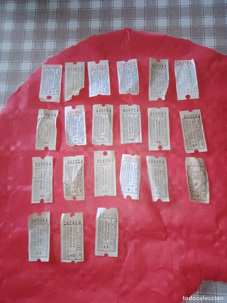 Coleccionismo billetes de transporte: Billetes transporte tranv&iacute;a 21 unidades de Zaragoza a&ntilde;os 60 aproximado