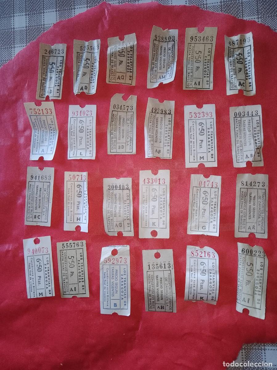 Coleccionismo billetes de transporte: Billetes transporte tranv&iacute;a 24 unidades de Zaragoza a&ntilde;os 60 aproximado