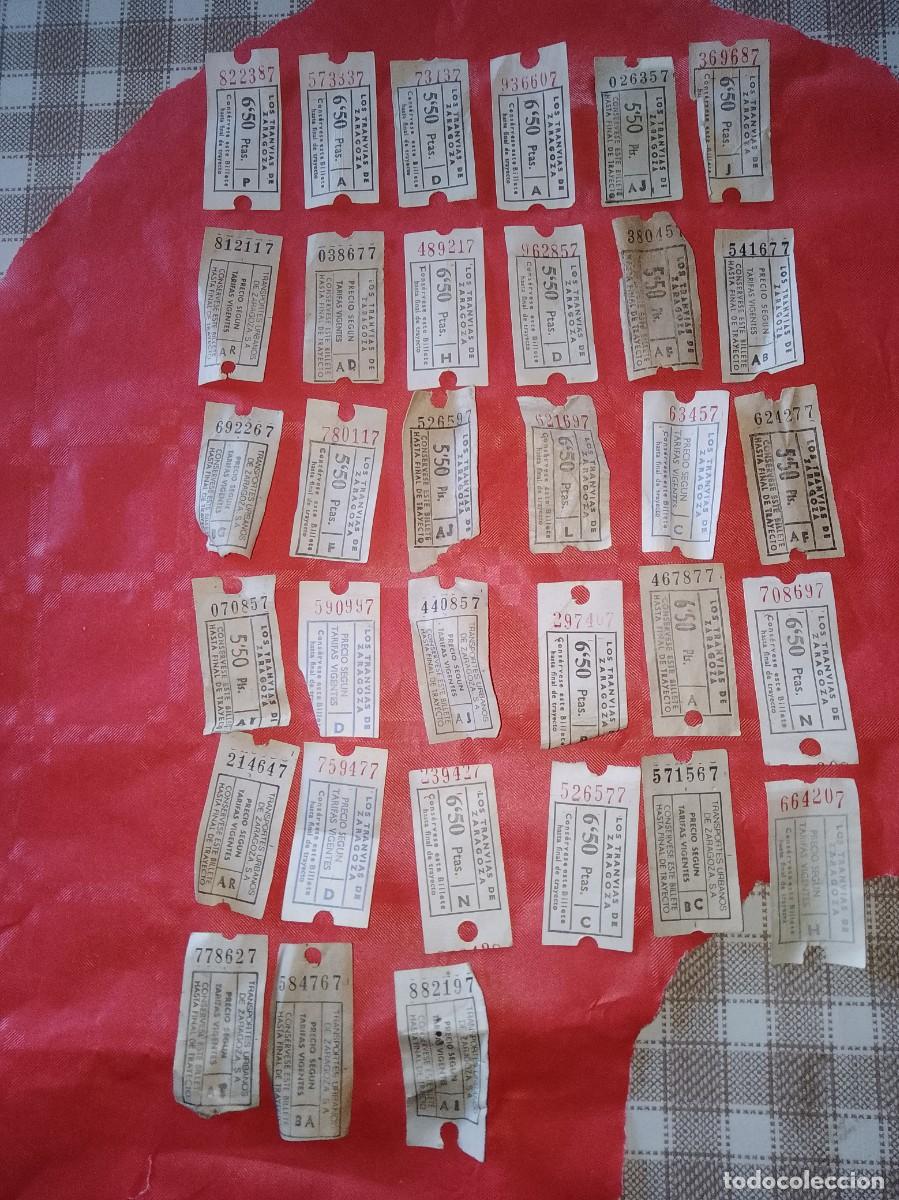 Coleccionismo billetes de transporte: Billetes transporte tranv&iacute;a 33 unidades de Zaragoza a&ntilde;os 60 aproximado