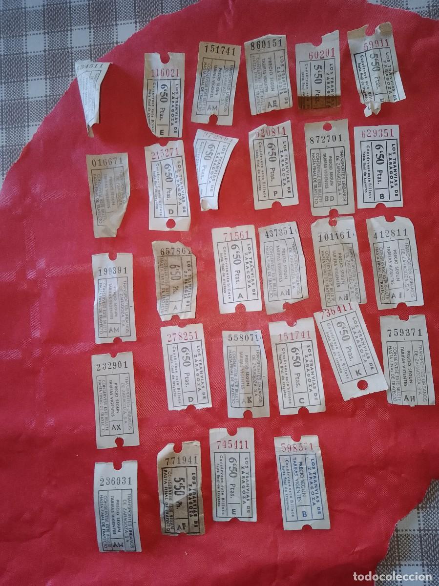 Coleccionismo billetes de transporte: Billetes transporte tranv&iacute;a 28 unidades de Zaragoza a&ntilde;os 60 aproximado