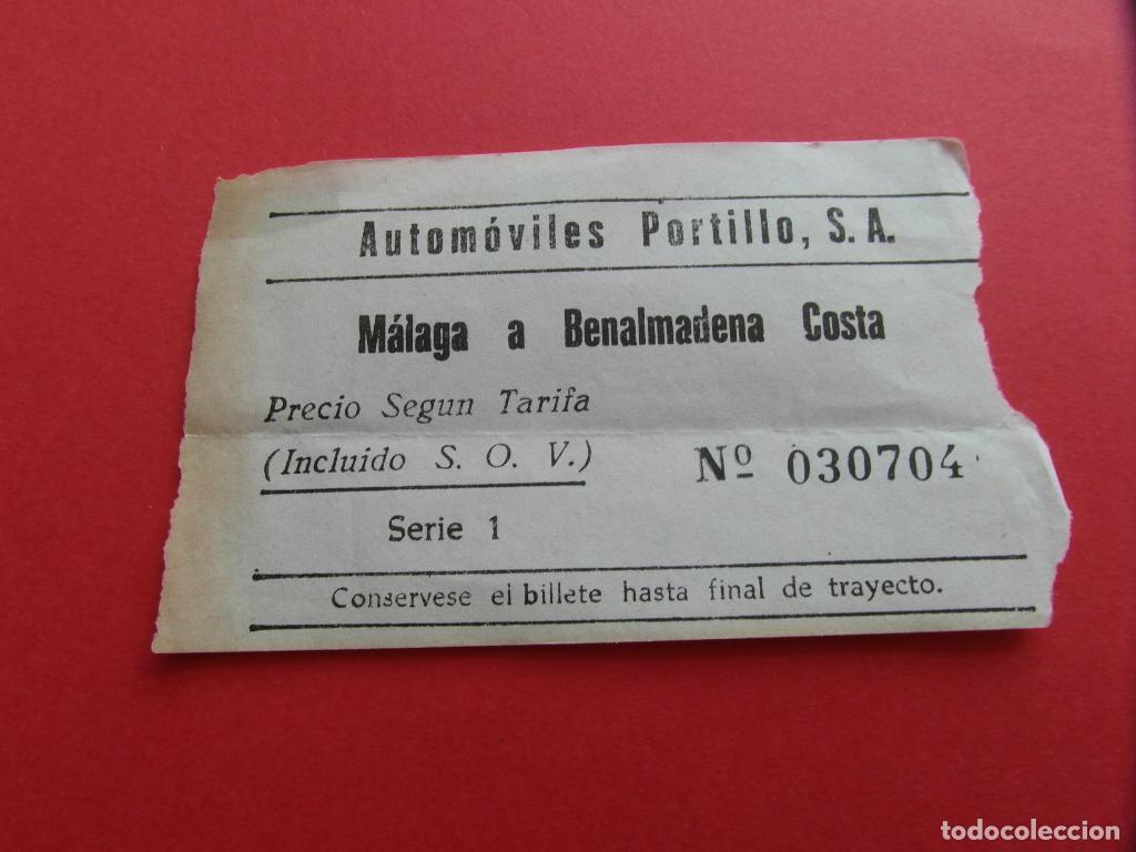Colecionismos Bilhetes de Transporte: 1 BILLETE AUTOMOVILES PORTILLO MALAGA BENALMADENA COSTA