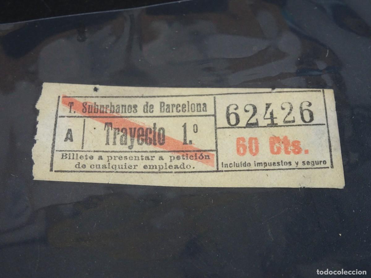 Collectionnisme Billets de transport: ANTIGUO BILLETE TRANSPORTES SUBURBANOS, 60 CTS, BARCELONA, TRAYECTO 1&ordm;, CAPICUA, VER FOTOS