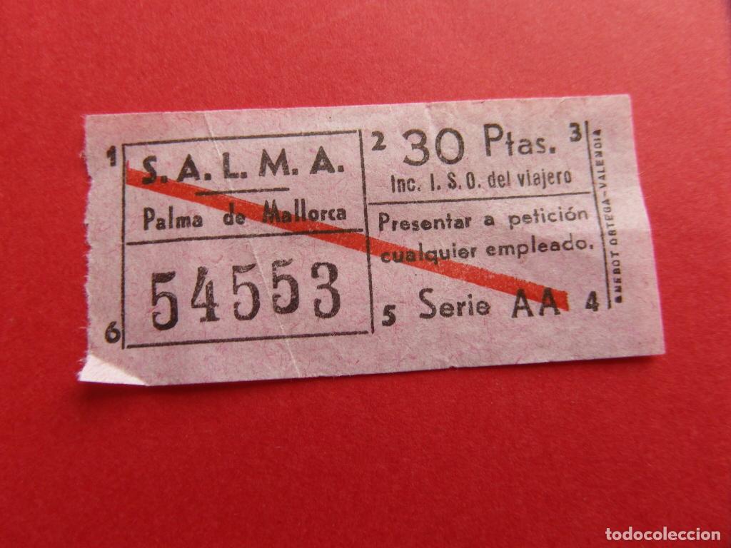 Collectionnisme Billets de transport: 1 BILLETE PAPEL AUTOBUSES S.A.L.M.A PALMA DE MALLORCA