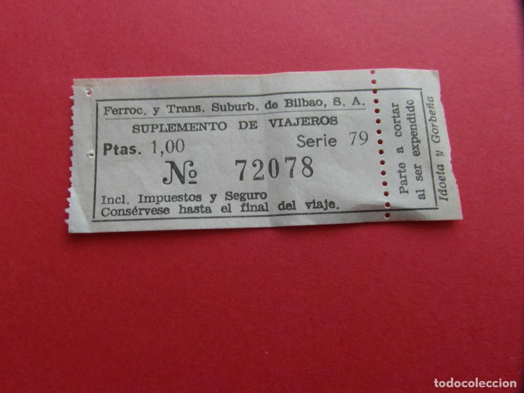 Collectionnisme Billets de transport: COLECCION BILBAO - BILLETE FERROCARRILES Y TRANSPORTE SUBURBANOS DE BILBAO VER TRAYECTO O PRECIO
