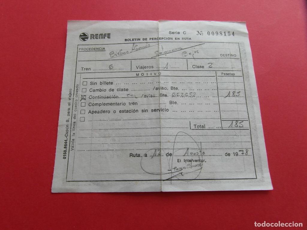 Sammeln von Fahrkarten: BILLETE PERCEPCION EN RUTA BILBAO