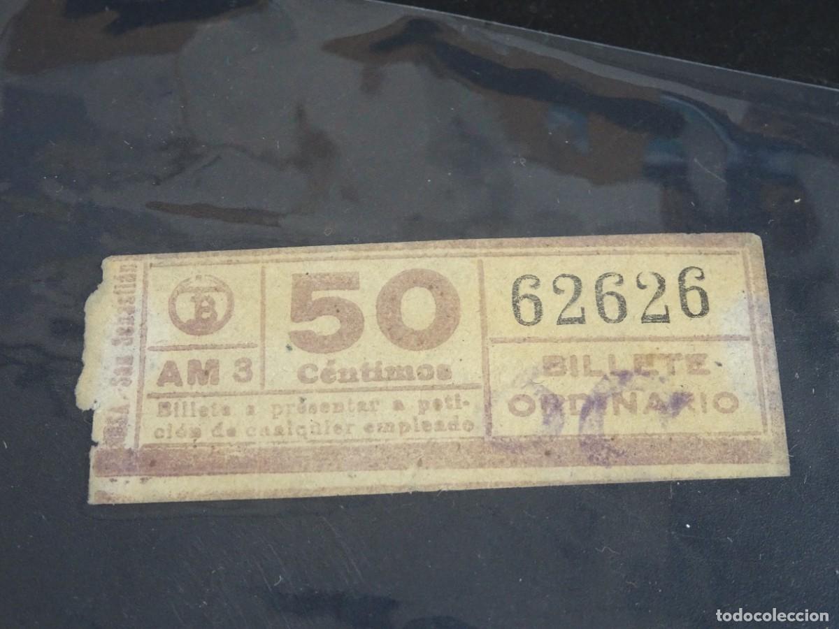 Sammeln von Fahrkarten: ANTIGUO BILLETE ORDINARIO TB , 50 CTS, BARCELONA, CAPICUA, VER FOTOS