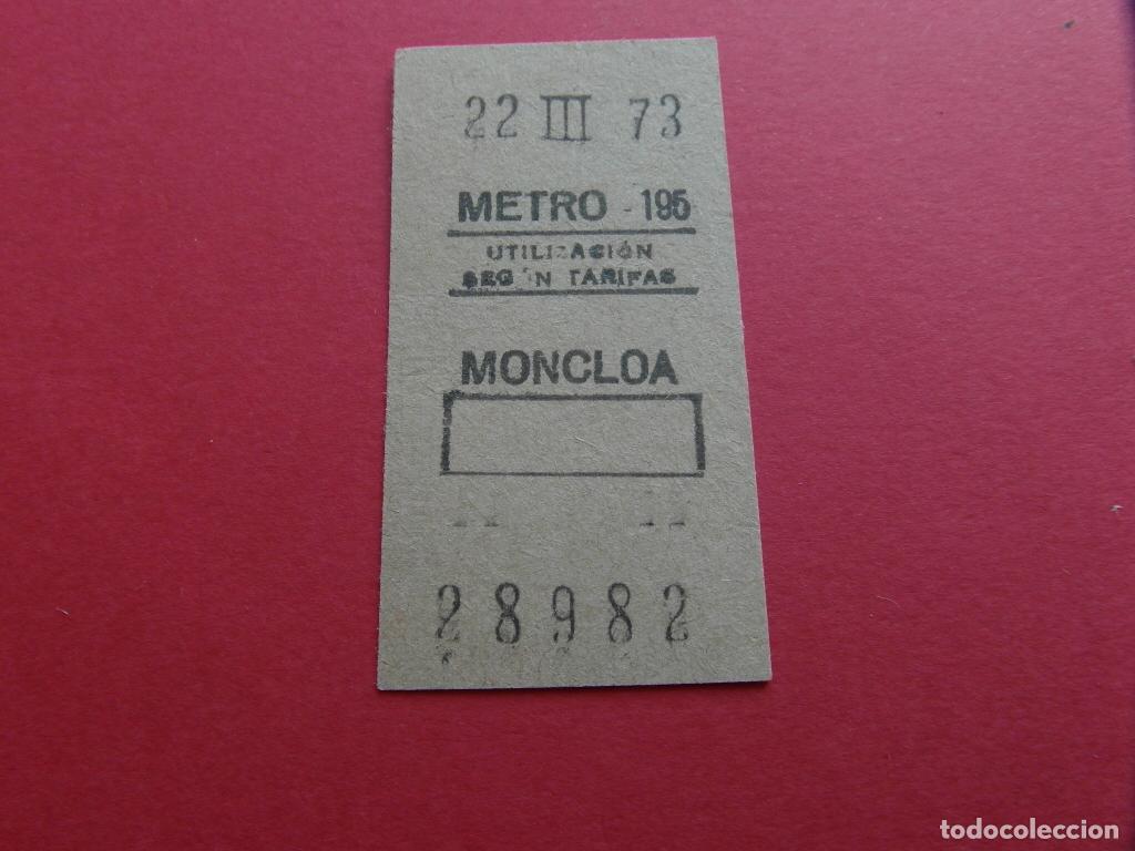 Collezionismo Biglietti di trasporto: REFMM01 - METRO MADRID - BILLETE METRO MADRID - MONCLOA 195 CAPICUA 28982 - MODELO RECTANGULO
