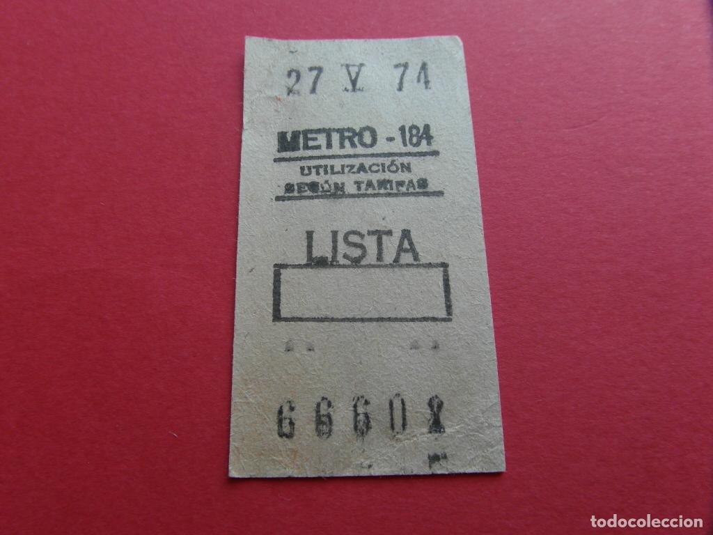 Collezionismo Biglietti di trasporto: REFMM01 - METRO MADRID - BILLETE METRO MADRID - LISTA 184 - MODELO RECTANGULO