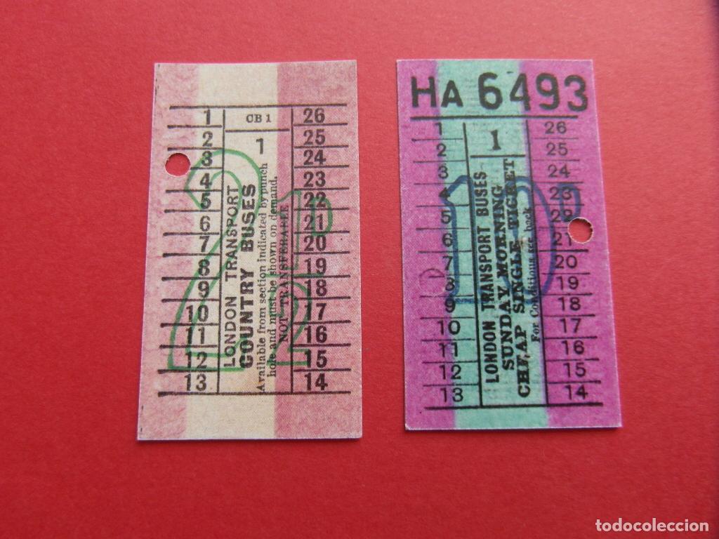 Sammeln von Fahrkarten: 2 BILLETE LONDRES LONDOS TRANSPORT BUSES DIFERENTES